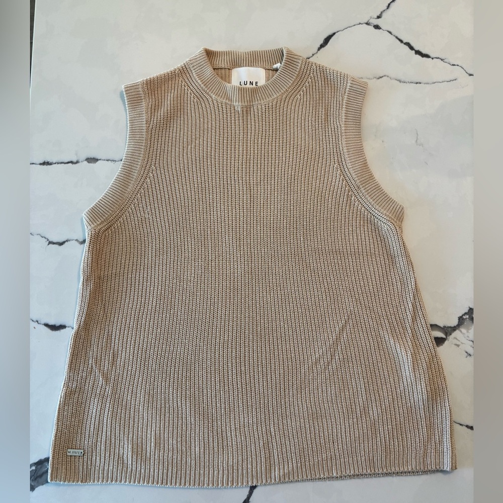 Beige Sleeveless Tank and Shorts Women’s Sweater Set